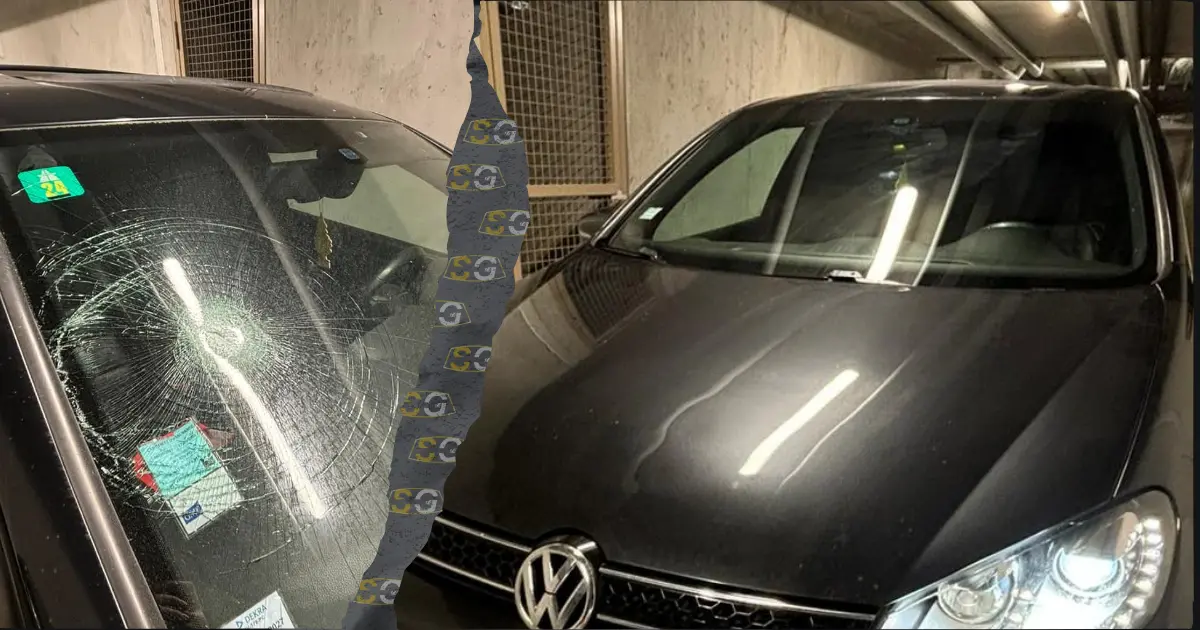 golf touran pare-brise cassé et reparé par sosglass 74