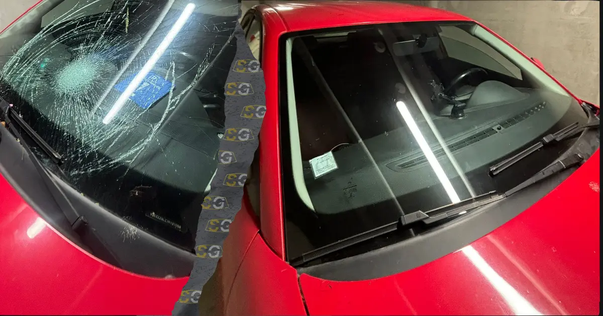 seat leon pare-brise cassé et reparé par sosglass 74