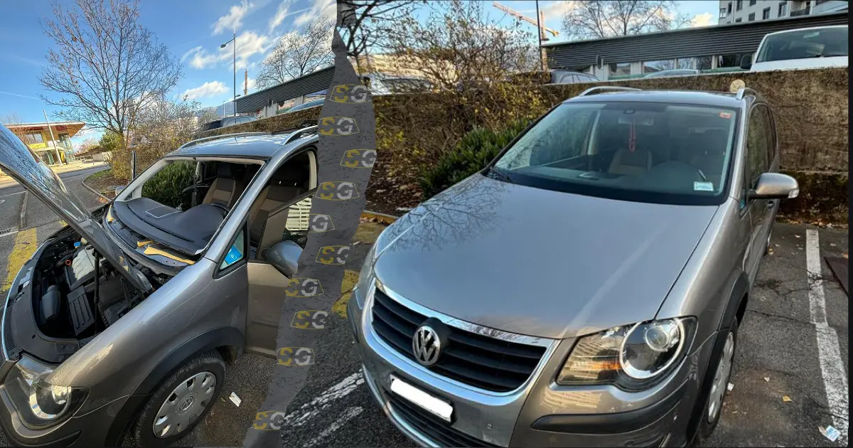 volkswagen touran pare-brise cassé et reparé par sosglass 74